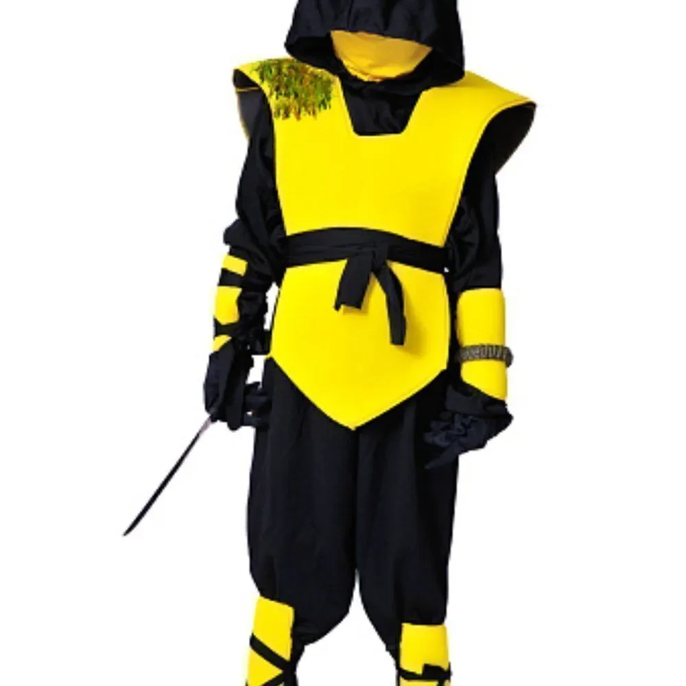 Ninja yellow and black wasp, child's costume size‎ 4-6 with sword